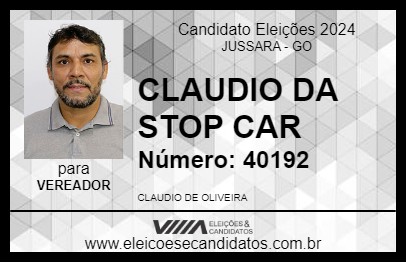 Candidato CLAUDIO DA STOP CAR 2024 - JUSSARA - Eleições