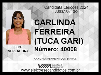 Candidato CARLINDA FERREIRA (TUCA GARI) 2024 - JUSSARA - Eleições