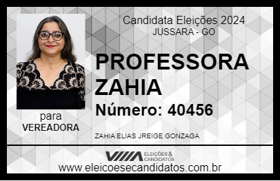 Candidato PROFESSORA ZAHIA 2024 - JUSSARA - Eleições