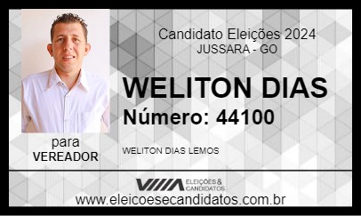 Candidato WELITON DIAS 2024 - JUSSARA - Eleições