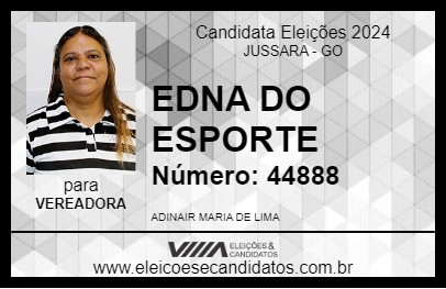 Candidato EDNA DO ESPORTE 2024 - JUSSARA - Eleições