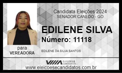 Candidato EDILENE SILVA 2024 - SENADOR CANEDO - Eleições