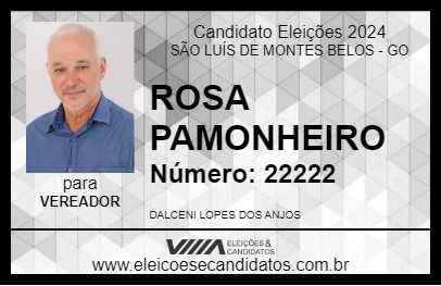 Candidato ROSA PAMONHEIRO 2024 - SÃO LUÍS DE MONTES BELOS - Eleições