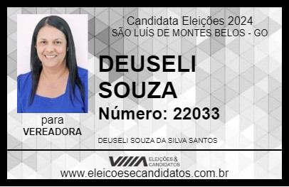 Candidato DEUSELI SOUZA 2024 - SÃO LUÍS DE MONTES BELOS - Eleições