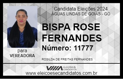 Candidato BISPA ROSE FERNANDES 2024 - ÁGUAS LINDAS DE GOIÁS - Eleições