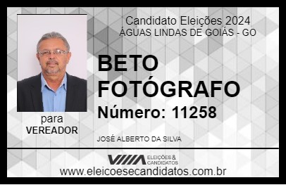 Candidato BETO FOTÓGRAFO 2024 - ÁGUAS LINDAS DE GOIÁS - Eleições