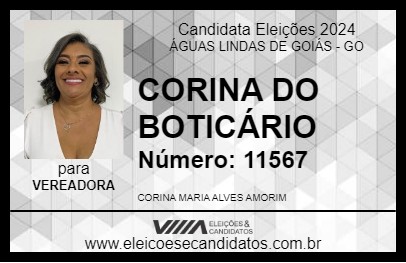 Candidato CORINA DO BOTICÁRIO 2024 - ÁGUAS LINDAS DE GOIÁS - Eleições