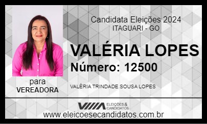 Candidato VALÉRIA LOPES 2024 - ITAGUARI - Eleições