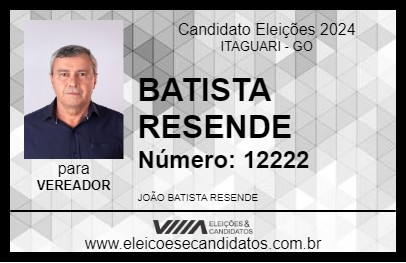 Candidato BATISTA RESENDE  2024 - ITAGUARI - Eleições