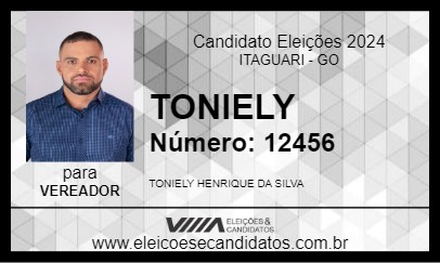 Candidato TONIELY 2024 - ITAGUARI - Eleições