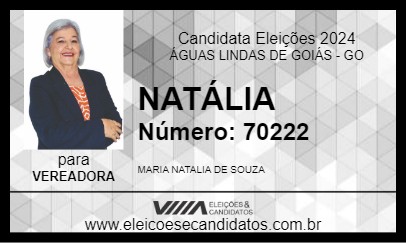 Candidato NATÁLIA 2024 - ÁGUAS LINDAS DE GOIÁS - Eleições