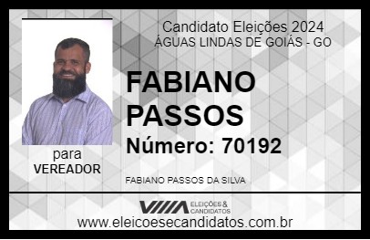 Candidato FABIANO PASSOS 2024 - ÁGUAS LINDAS DE GOIÁS - Eleições