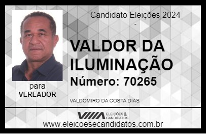 Candidato VALDOR DA ILUMINAÇÃO 2024 - ÁGUAS LINDAS DE GOIÁS - Eleições