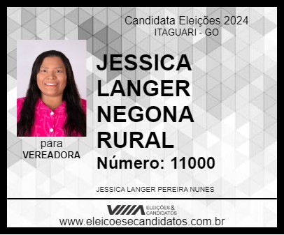 Candidato JESSICA LANGER NEGONA RURAL 2024 - ITAGUARI - Eleições