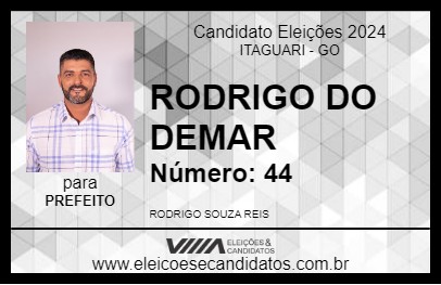 Candidato RODRIGO DO DEMAR 2024 - ITAGUARI - Eleições