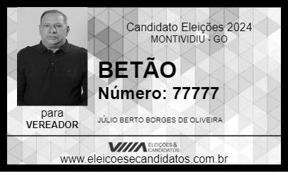 Candidato BETÃO 2024 - MONTIVIDIU - Eleições