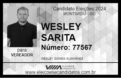 Candidato WESLEY SARITA 2024 - MONTIVIDIU - Eleições