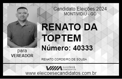 Candidato RENATO DA TOPTEM 2024 - MONTIVIDIU - Eleições