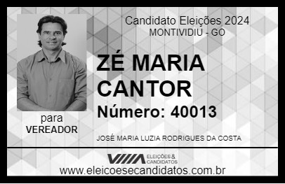 Candidato ZÉ MARIA CANTOR 2024 - MONTIVIDIU - Eleições