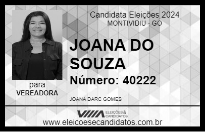 Candidato JOANA DO SOUZA 2024 - MONTIVIDIU - Eleições