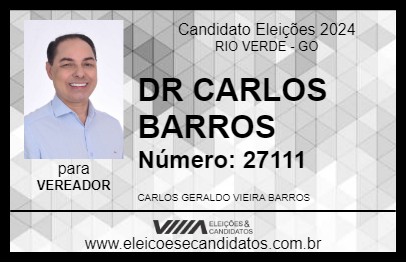 Candidato DR CARLOS BARROS 2024 - RIO VERDE - Eleições