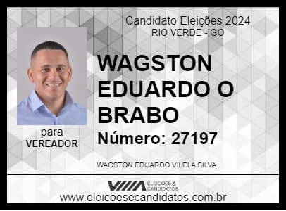 Candidato WAGSTON EDUARDO O BRABO 2024 - RIO VERDE - Eleições