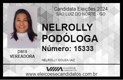 Candidato NELROLLY PODÓLOGA 2024 - SÃO LUIZ DO NORTE - Eleições