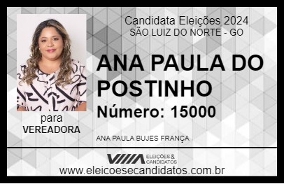 Candidato ANA PAULA 2024 - SÃO LUIZ DO NORTE - Eleições