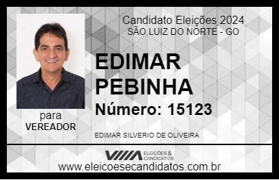 Candidato EDIMAR PEBINHA 2024 - SÃO LUIZ DO NORTE - Eleições