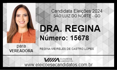 Candidato DRA. REGINA 2024 - SÃO LUIZ DO NORTE - Eleições