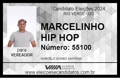 Candidato MARCELINHO HIP HOP 2024 - RIO VERDE - Eleições