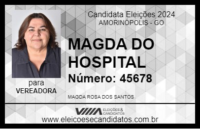 Candidato MAGDA DO HOSPITAL 2024 - AMORINÓPOLIS - Eleições