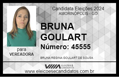 Candidato BRUNA GOULART 2024 - AMORINÓPOLIS - Eleições