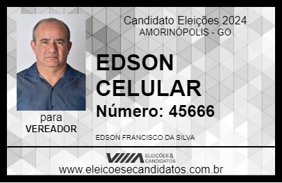 Candidato EDSON CELULAR 2024 - AMORINÓPOLIS - Eleições