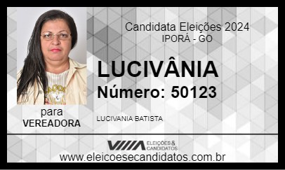 Candidato LUCIVÂNIA 2024 - IPORÁ - Eleições