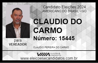 Candidato CLAUDIO DO CARMO 2024 - AMERICANO DO BRASIL - Eleições