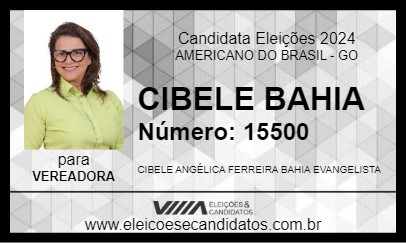 Candidato CIBELE BAHIA 2024 - AMERICANO DO BRASIL - Eleições