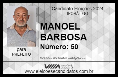 Candidato MANOEL BARBOSA 2024 - IPORÁ - Eleições