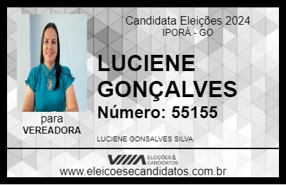 Candidato LUCIENE GONÇALVES 2024 - IPORÁ - Eleições