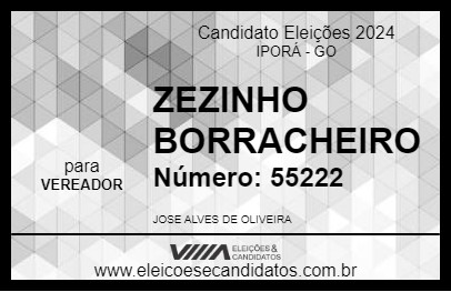 Candidato ZEZINHO BORRACHEIRO 2024 - IPORÁ - Eleições