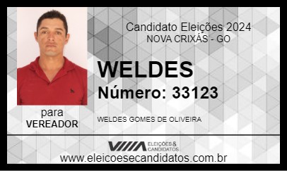 Candidato WELDES 2024 - NOVA CRIXÁS - Eleições