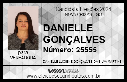 Candidato DANIELLE GONÇALVES 2024 - NOVA CRIXÁS - Eleições