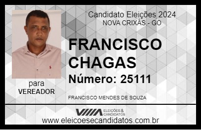 Candidato FRANCISCO CHAGAS 2024 - NOVA CRIXÁS - Eleições