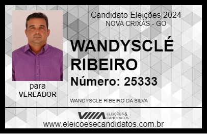 Candidato WANDYSCLÉ RIBEIRO 2024 - NOVA CRIXÁS - Eleições