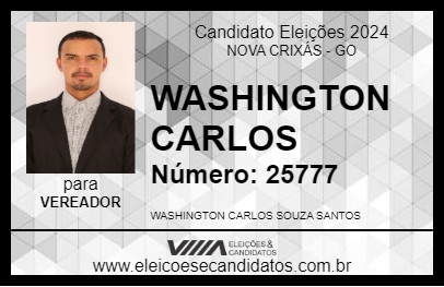 Candidato WASHINGTON CARLOS 2024 - NOVA CRIXÁS - Eleições