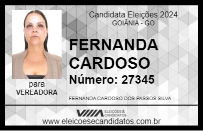 Candidato FERNANDA CARDOSO 2024 - GOIÂNIA - Eleições