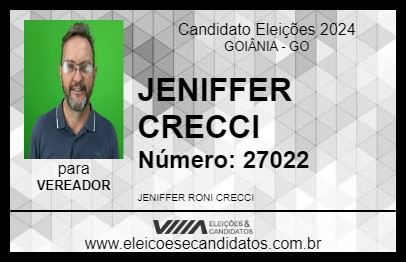 Candidato JENIFFER CRECCI  2024 - GOIÂNIA - Eleições