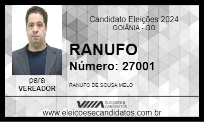 Candidato RANUFO 2024 - GOIÂNIA - Eleições