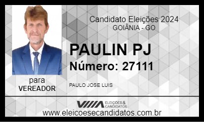 Candidato PAULIN  PJ  2024 - GOIÂNIA - Eleições