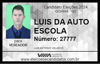 Candidato LUIS DA AUTO ESCOLA 2024 - GOIÂNIA - Eleições